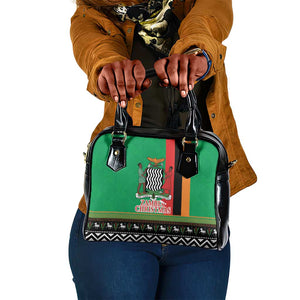 Afro Zambia Christmas Shoulder Handbag Coat Of Arms With Kente Pattern