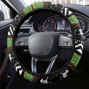 Afro Zambia Christmas Steering Wheel Cover Coat Of Arms With Kente Pattern