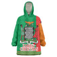Afro Zambia Christmas Wearable Blanket Hoodie Coat Of Arms With Kente Pattern