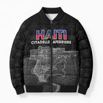 Afro-Haitians Pride Personalized Bomber Puffer Jacket Citadelle Laferriere Veve Vodou