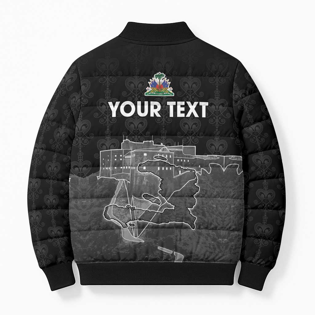 Afro-Haitians Pride Personalized Bomber Puffer Jacket Citadelle Laferriere Veve Vodou