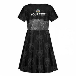 Afro-Haitians Pride Personalized Kid Short Sleeve Dress Citadelle Laferriere Veve Vodou LT18