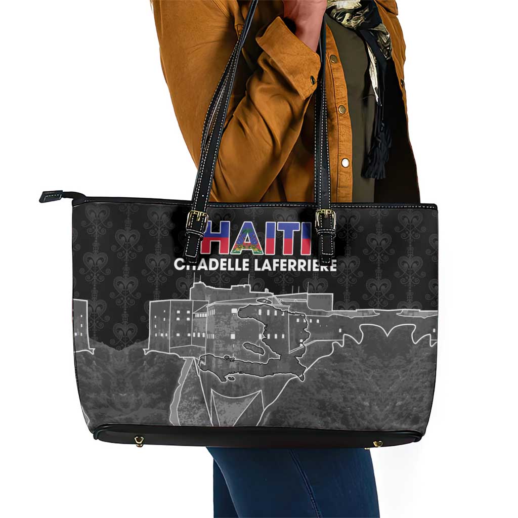 Afro-Haitians Pride Leather Tote Bag Citadelle Laferriere Veve Vodou - African Pride