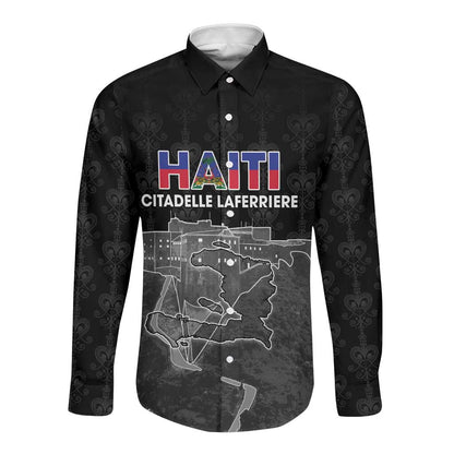Afro-Haitians Pride Personalized Long Sleeve Button Shirt Citadelle Laferriere Veve Vodou - African Pride