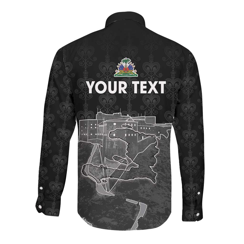 Afro-Haitians Pride Personalized Long Sleeve Button Shirt Citadelle Laferriere Veve Vodou - African Pride
