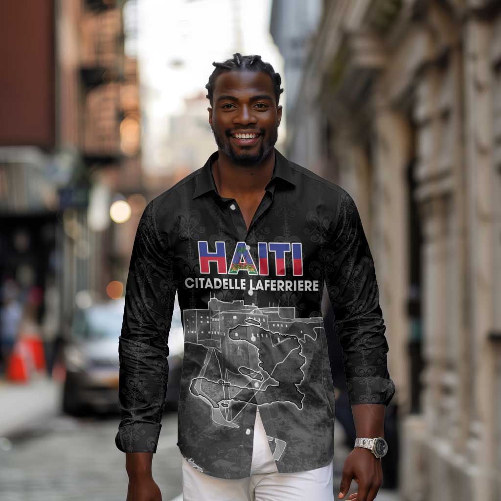Afro-Haitians Pride Personalized Long Sleeve Button Shirt Citadelle Laferriere Veve Vodou - African Pride