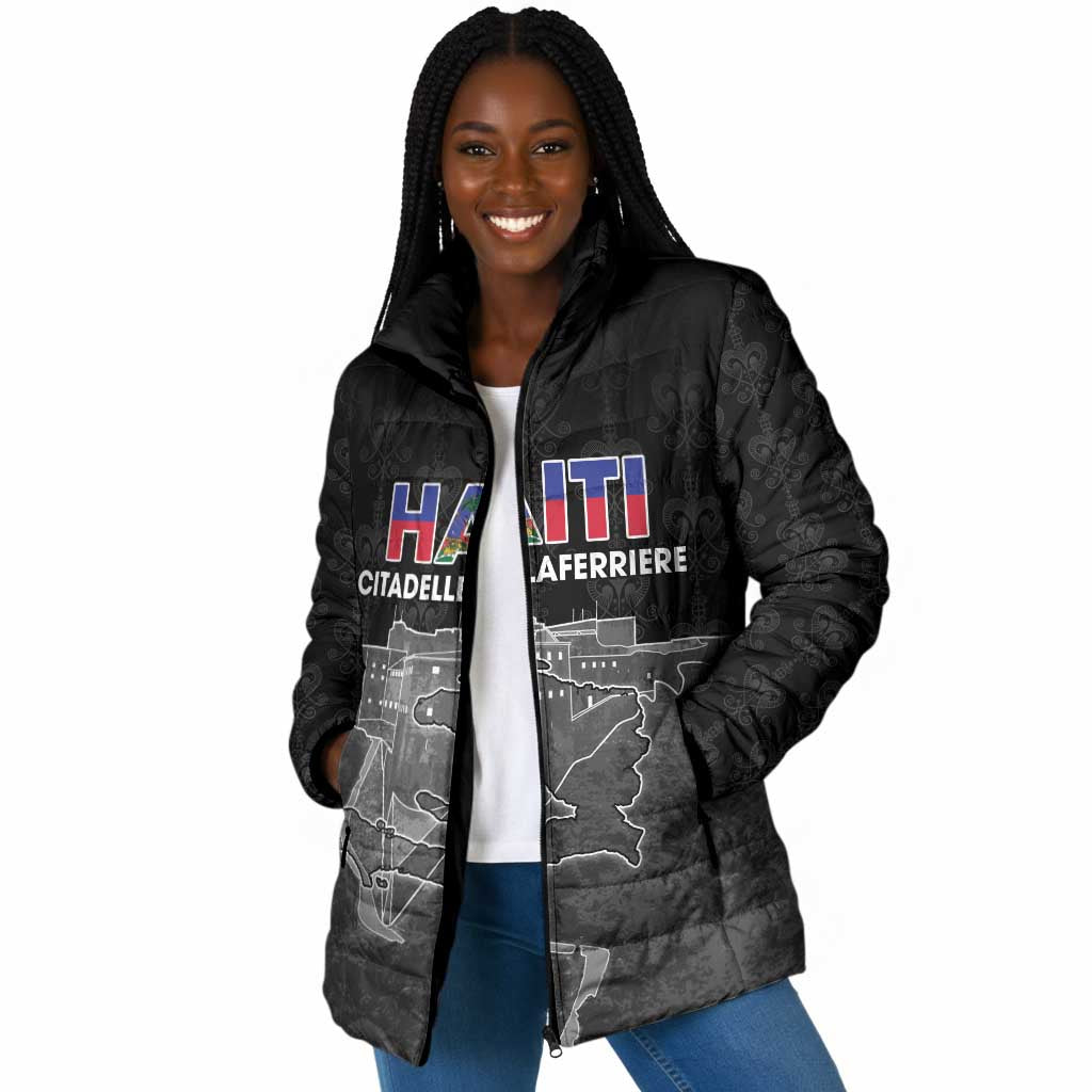 Afro-Haitians Pride Personalized Padded Jacket Citadelle Laferriere Veve Vodou
