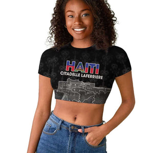Afro-Haitians Pride Personalized Raglan Cropped T shirt Citadelle Laferriere Veve Vodou LT18