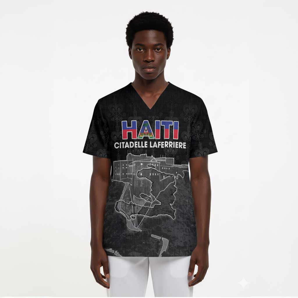 Afro-Haitians Pride Personalized Scrub Top Citadelle Laferriere Veve Vodou - African Pride