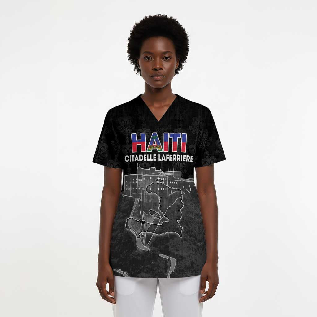Afro-Haitians Pride Personalized Scrub Top Citadelle Laferriere Veve Vodou - African Pride