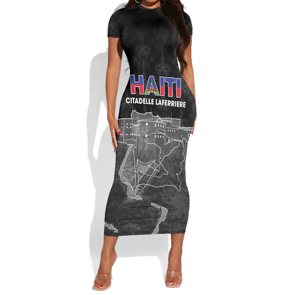 Afro-Haitians Pride Personalized Short Sleeve Bodycon Dress Citadelle Laferriere Veve Vodou LT18
