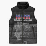 Afro-Haitians Pride Personalized Sleeveless Puffer Jacket Citadelle Laferriere Veve Vodou
