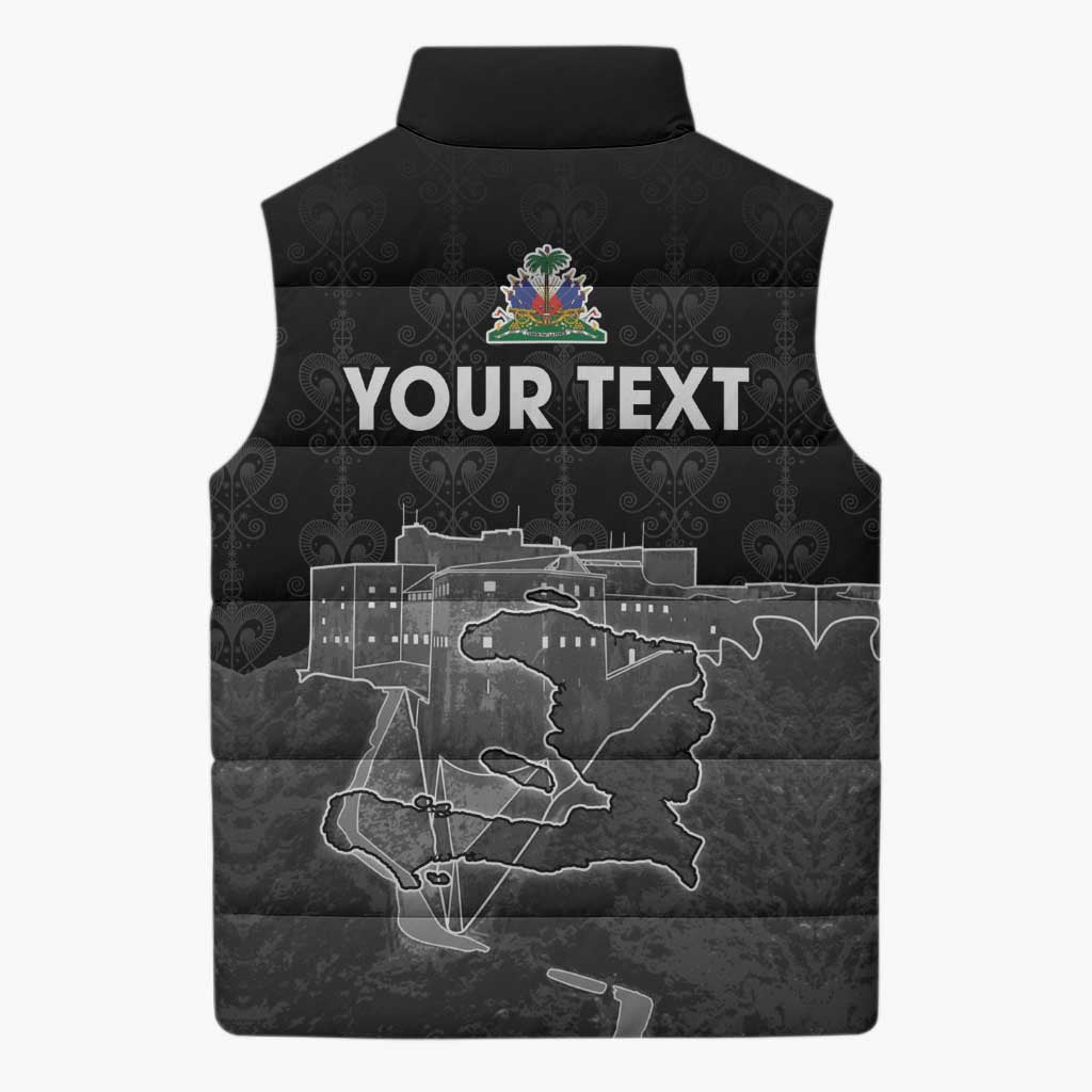 Afro-Haitians Pride Personalized Sleeveless Puffer Jacket Citadelle Laferriere Veve Vodou