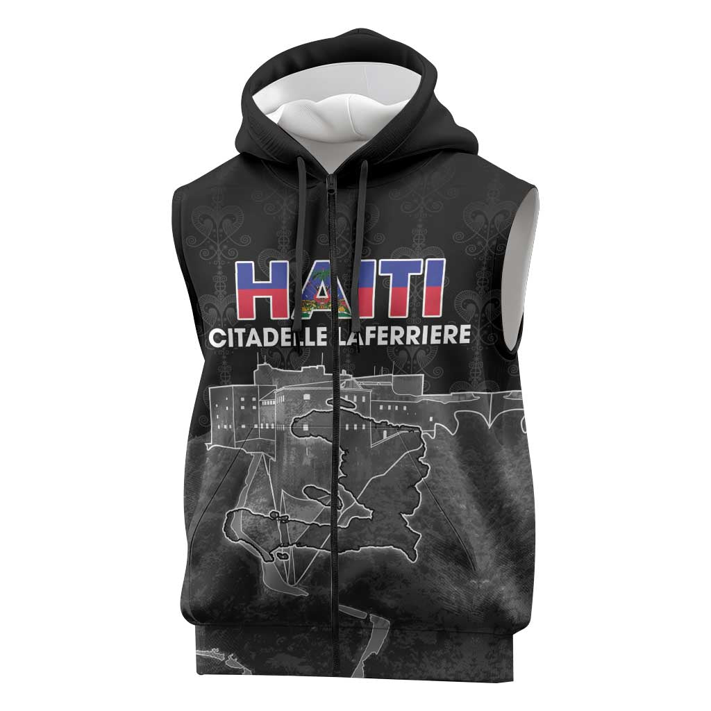Afro-Haitians Pride Personalized Sleeveless Zip Hoodie Citadelle Laferriere Veve Vodou - African Pride