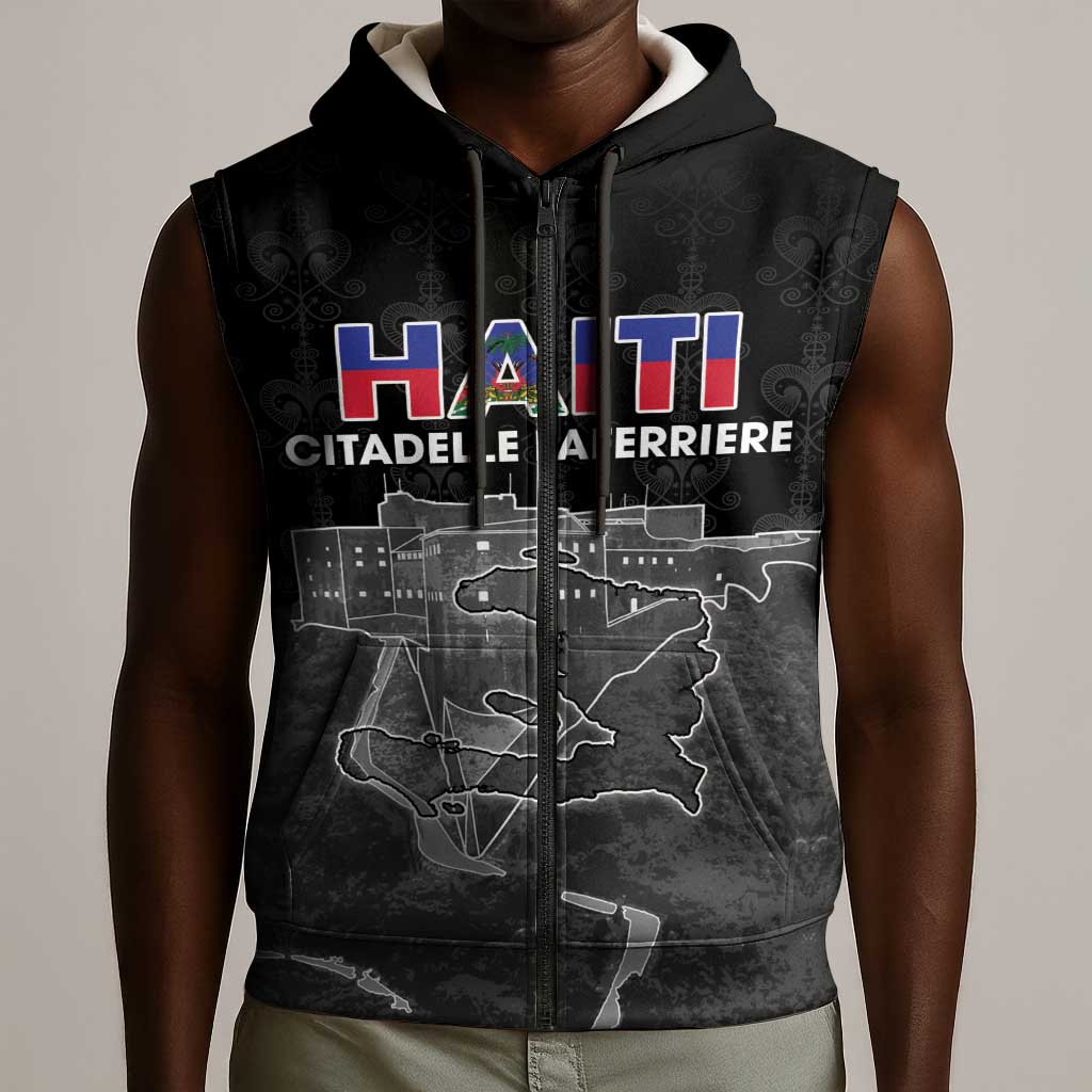 Afro-Haitians Pride Personalized Sleeveless Zip Hoodie Citadelle Laferriere Veve Vodou - African Pride