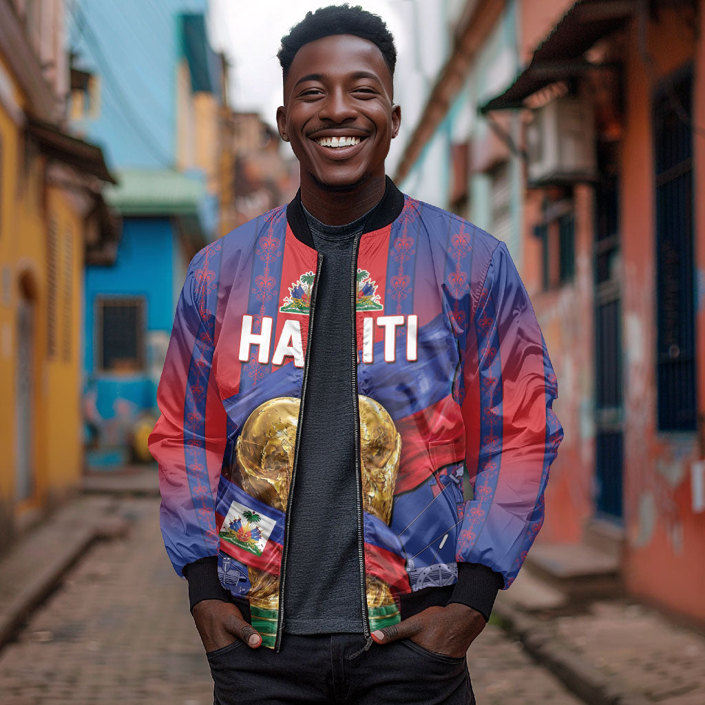 Custom Haiti Football 2026 Bomber Jacket Les Grenadiers Voodoo Veve Pride