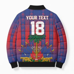 Custom Haiti Football 2026 Bomber Puffer Jacket Les Grenadiers Voodoo Veve Pride
