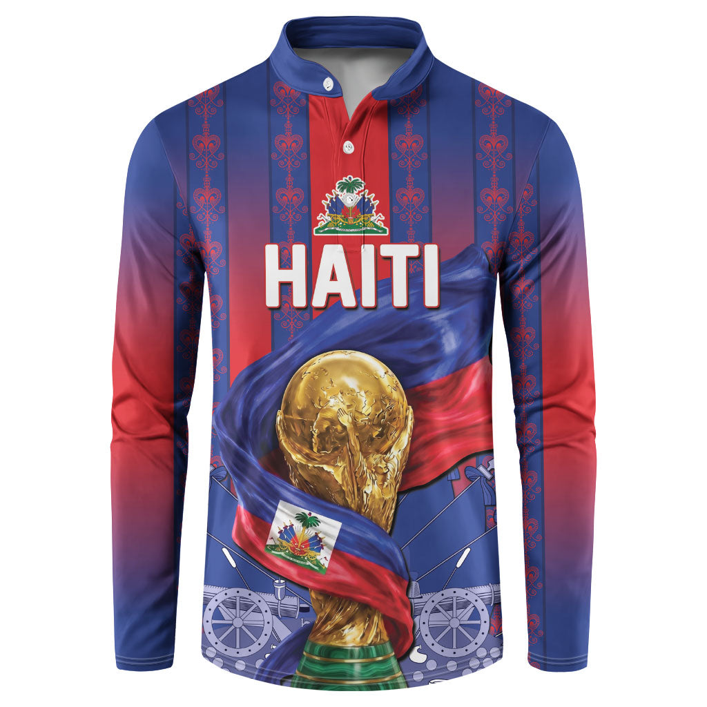 Custom Haiti Football 2026 Button Sweatshirt Les Grenadiers Voodoo Veve Pride