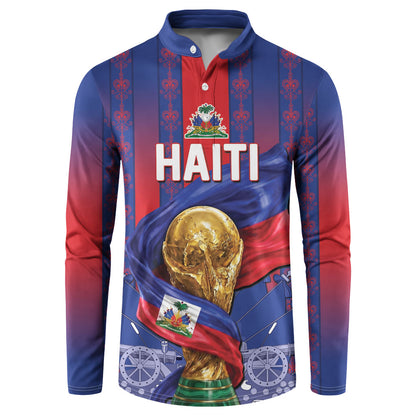 Custom Haiti Football 2026 Button Sweatshirt Les Grenadiers Voodoo Veve Pride