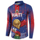 Custom Haiti Football 2026 Button Sweatshirt Les Grenadiers Voodoo Veve Pride