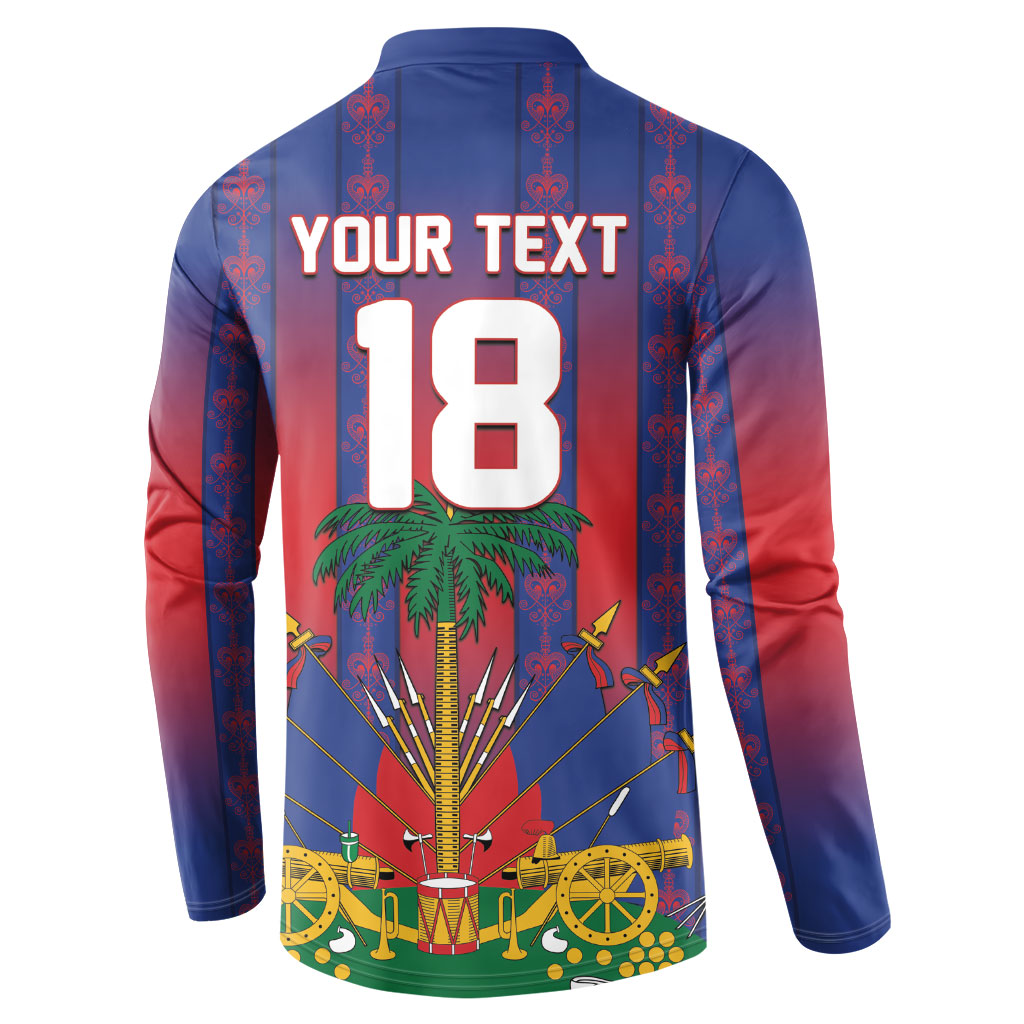 Custom Haiti Football 2026 Button Sweatshirt Les Grenadiers Voodoo Veve Pride