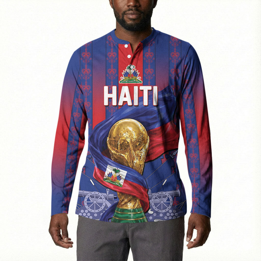 Custom Haiti Football 2026 Button Sweatshirt Les Grenadiers Voodoo Veve Pride