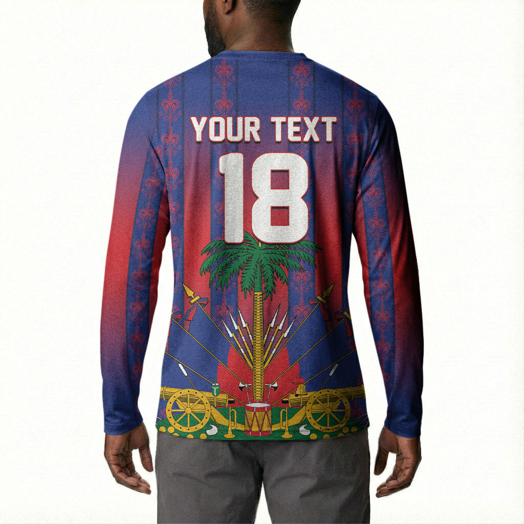 Custom Haiti Football 2026 Button Sweatshirt Les Grenadiers Voodoo Veve Pride