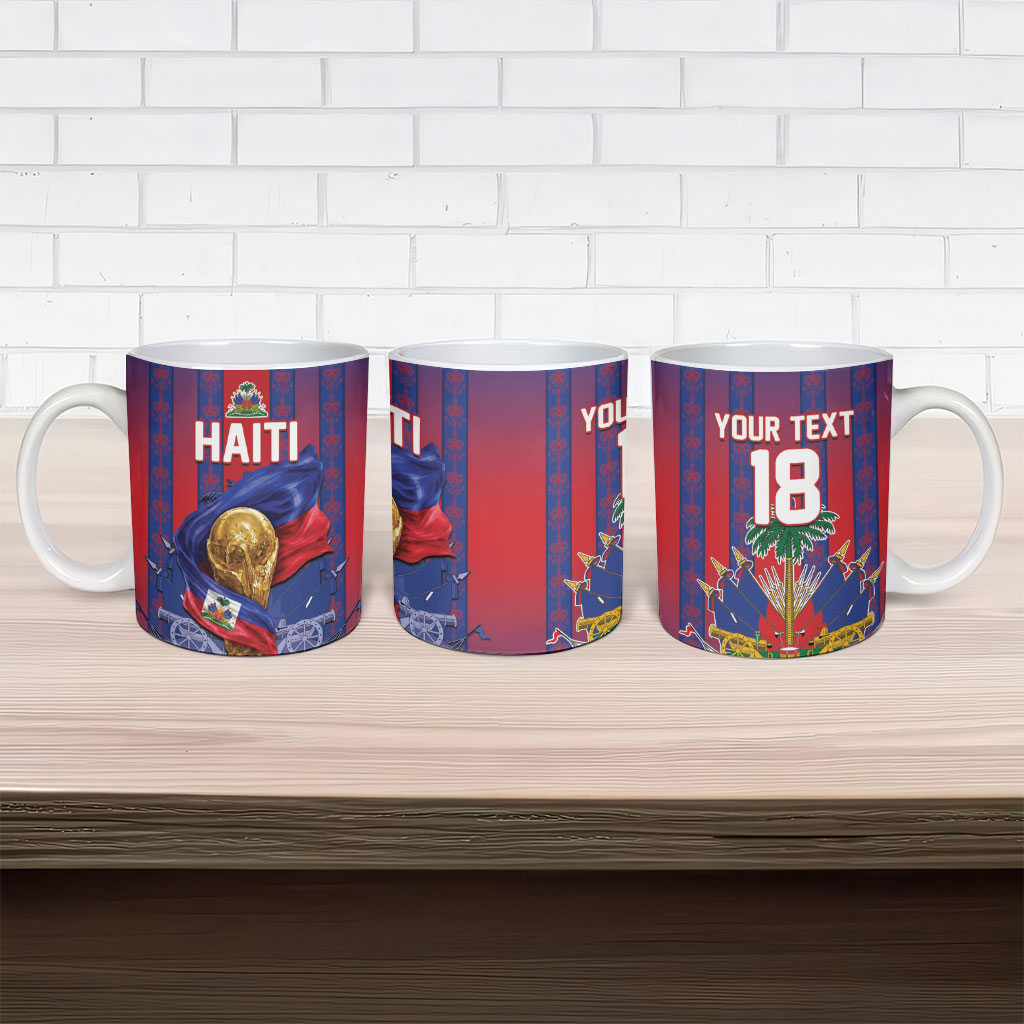 Custom Haiti Football 2026 Ceramic Mug Les Grenadiers Voodoo Veve Pride