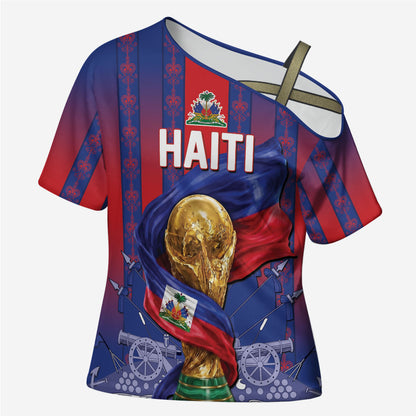 Custom Haiti Football 2026 Cross Shoulder Shirt Les Grenadiers Voodoo Veve Pride