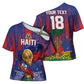 Custom Haiti Football 2026 Cross Shoulder Shirt Les Grenadiers Voodoo Veve Pride