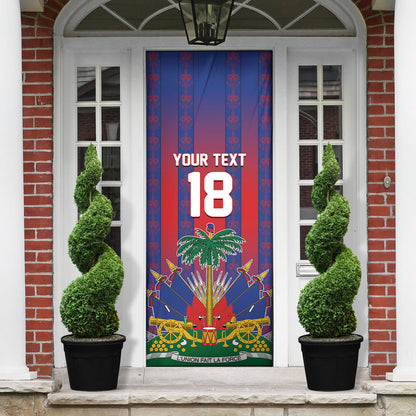 Custom Haiti Football 2026 Door Cover Les Grenadiers Voodoo Veve Pride