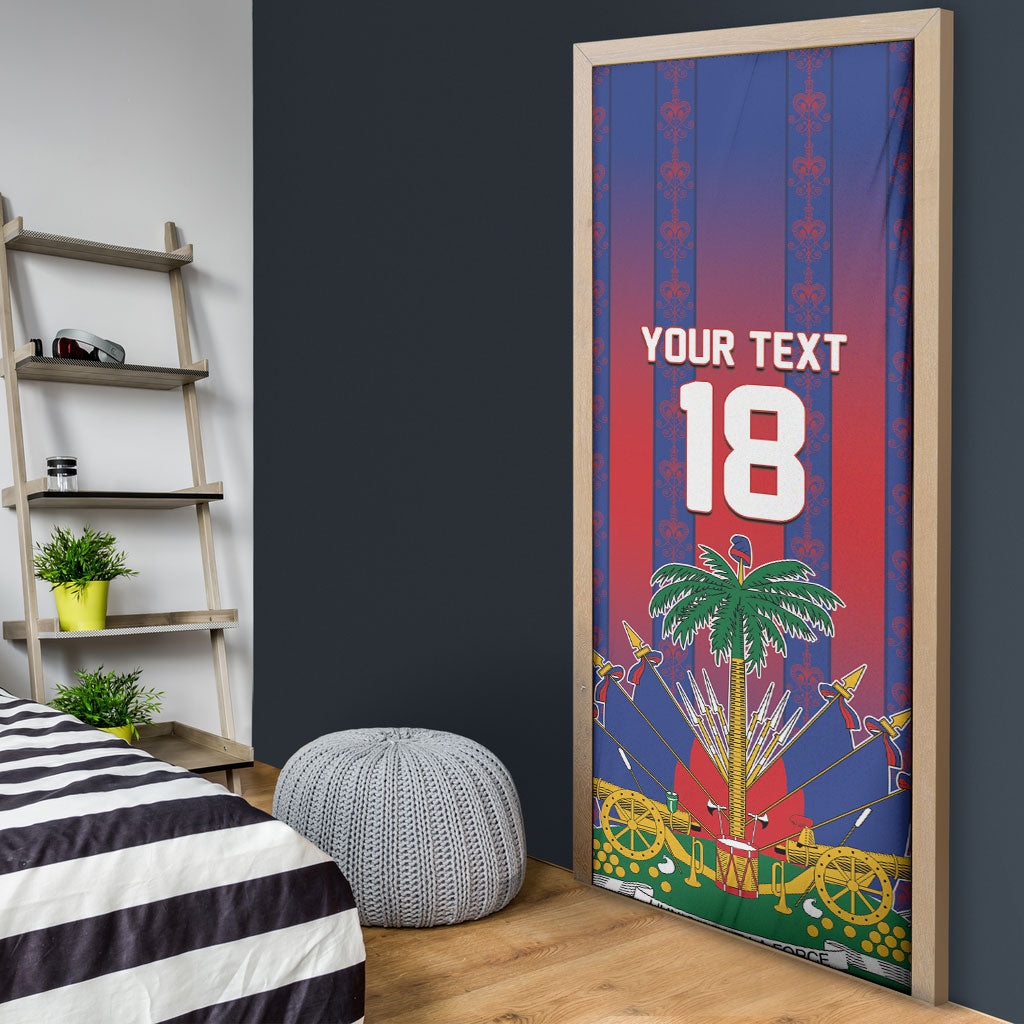 Custom Haiti Football 2026 Door Cover Les Grenadiers Voodoo Veve Pride