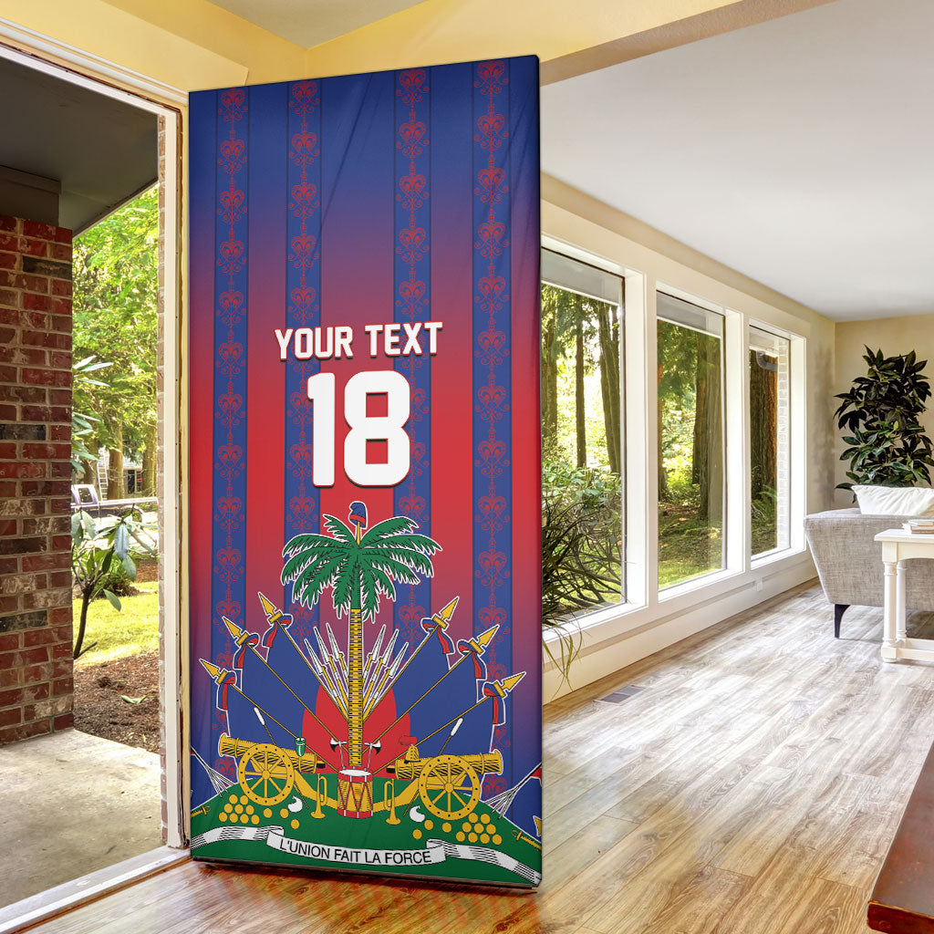 Custom Haiti Football 2026 Door Cover Les Grenadiers Voodoo Veve Pride