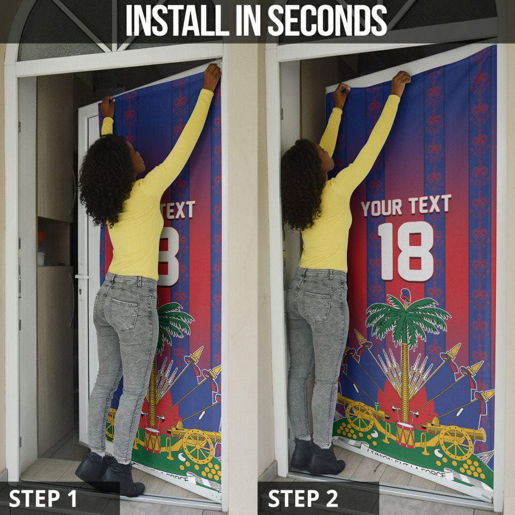 Custom Haiti Football 2026 Door Cover Les Grenadiers Voodoo Veve Pride