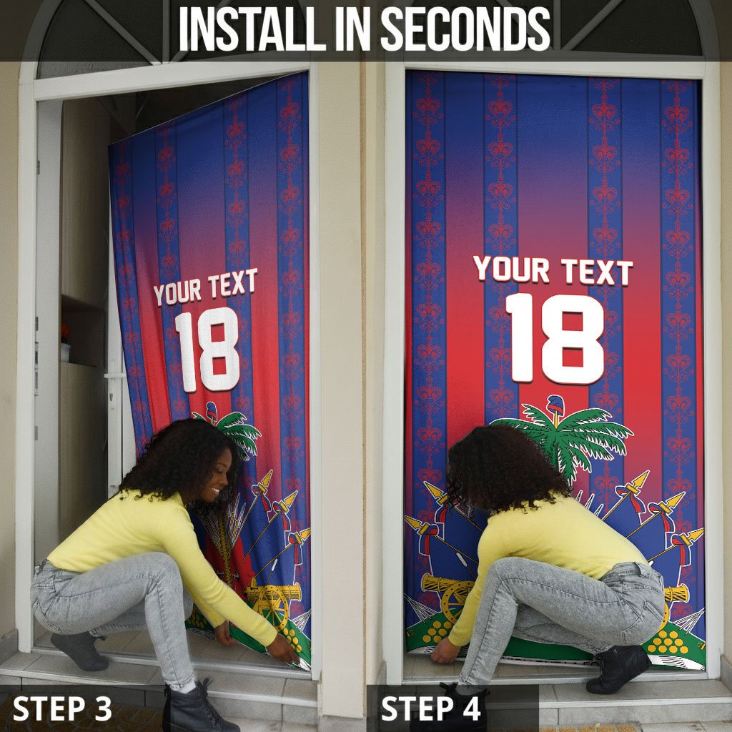 Custom Haiti Football 2026 Door Cover Les Grenadiers Voodoo Veve Pride