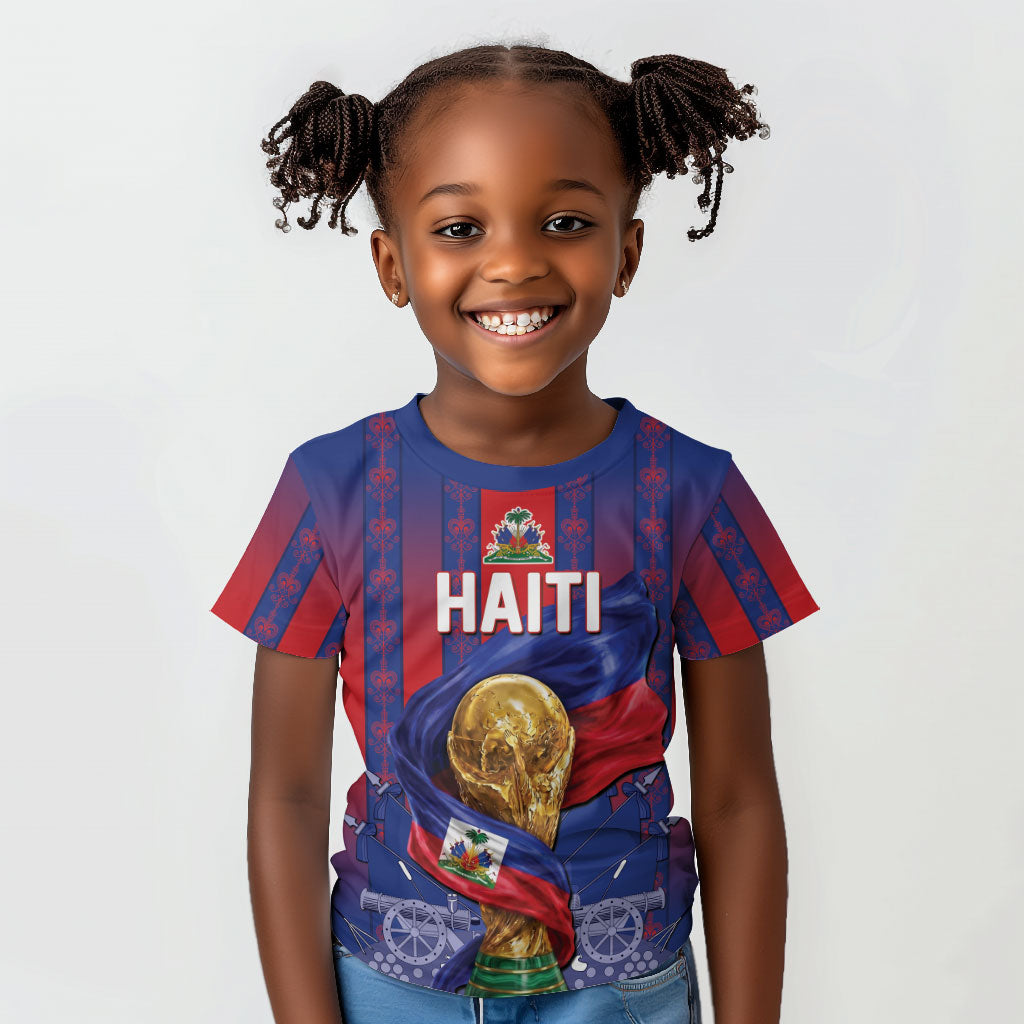 Custom Haiti Football 2026 Kid T shirt Les Grenadiers Voodoo Veve Pride