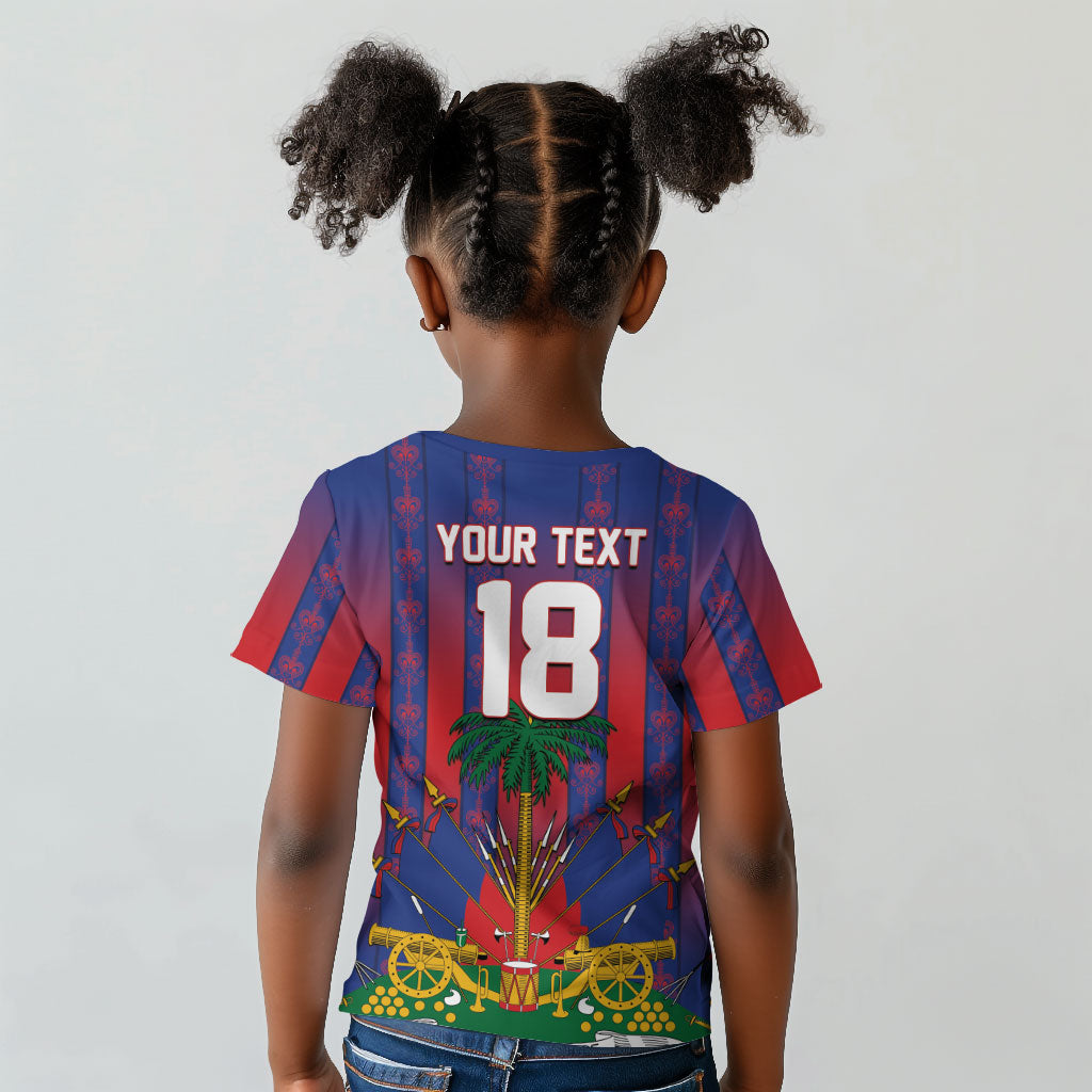 Custom Haiti Football 2026 Kid T shirt Les Grenadiers Voodoo Veve Pride