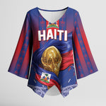 Custom Haiti Football 2026 Kimono Sleeve Blouse Les Grenadiers Voodoo Veve Pride