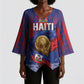 Custom Haiti Football 2026 Kimono Sleeve Blouse Les Grenadiers Voodoo Veve Pride
