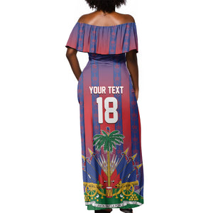 Custom Haiti Football 2026 Off Shoulder Maxi Dress Les Grenadiers Voodoo Veve Pride