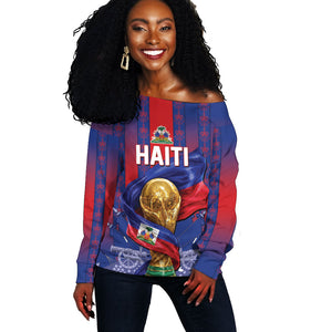 Custom Haiti Football 2026 Off Shoulder Sweater Les Grenadiers Voodoo Veve Pride