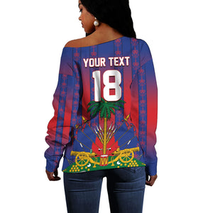 Custom Haiti Football 2026 Off Shoulder Sweater Les Grenadiers Voodoo Veve Pride