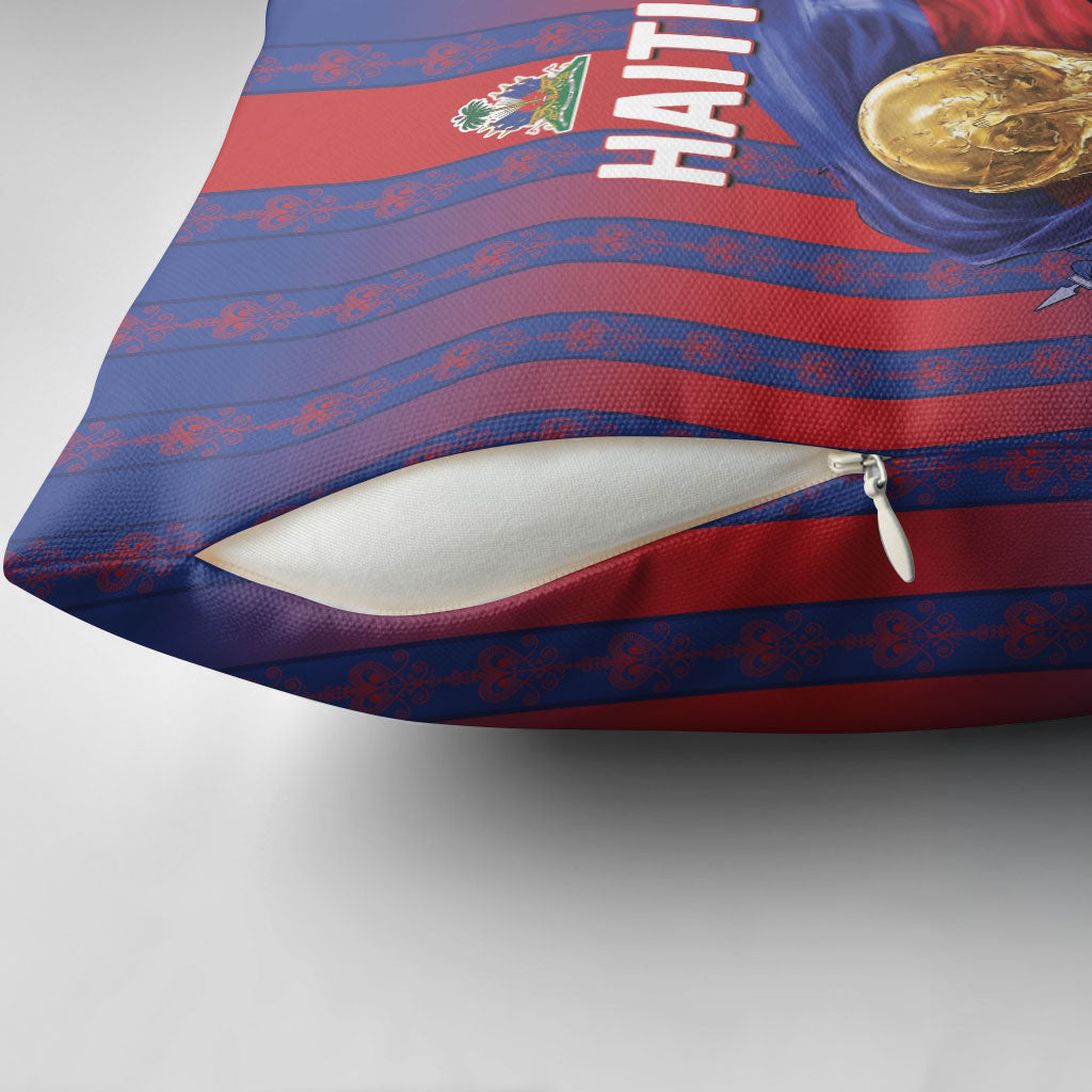 Haiti Football 2026 Pillow Cover Les Grenadiers Voodoo Veve Pride