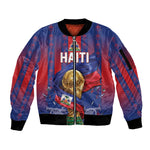 Custom Haiti Football 2026 Sleeve Zip Bomber Jacket Les Grenadiers Voodoo Veve Pride