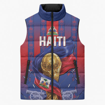 Custom Haiti Football 2026 Sleeveless Puffer Jacket Les Grenadiers Voodoo Veve Pride