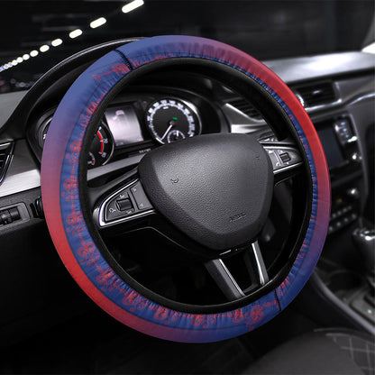 Haiti Football 2026 Steering Wheel Cover Les Grenadiers Voodoo Veve Pride