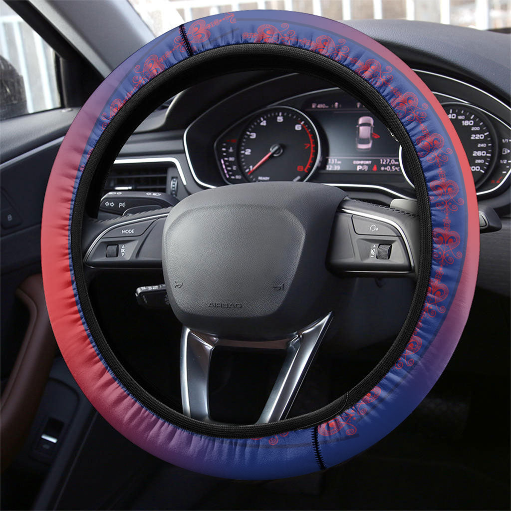 Haiti Football 2026 Steering Wheel Cover Les Grenadiers Voodoo Veve Pride