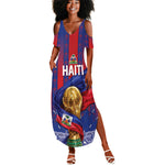 Custom Haiti Football 2026 Summer Maxi Dress Les Grenadiers Voodoo Veve Pride