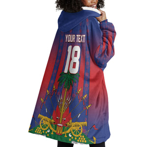 Custom Haiti Football 2026 Wearable Blanket Hoodie Les Grenadiers Voodoo Veve Pride
