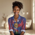 Custom Haiti Football 2026 Women Casual Shirt Les Grenadiers Voodoo Veve Pride